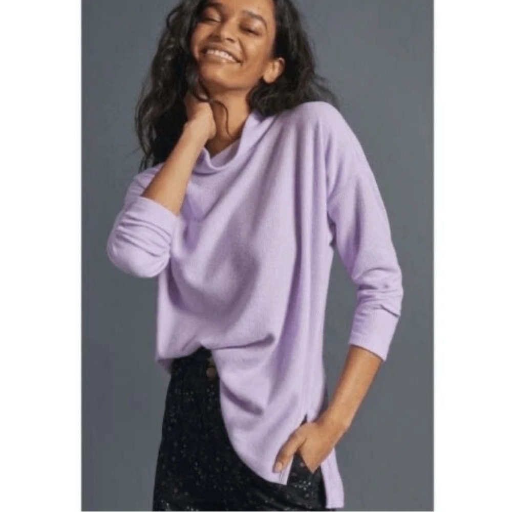Anthropologie Light Purple Women's Cowl Neck Sweater
